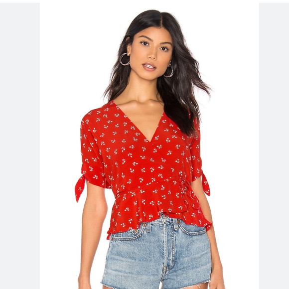 Faithfull the Brand Lucy Wrap Blouse, Small - Picture 2 of 7